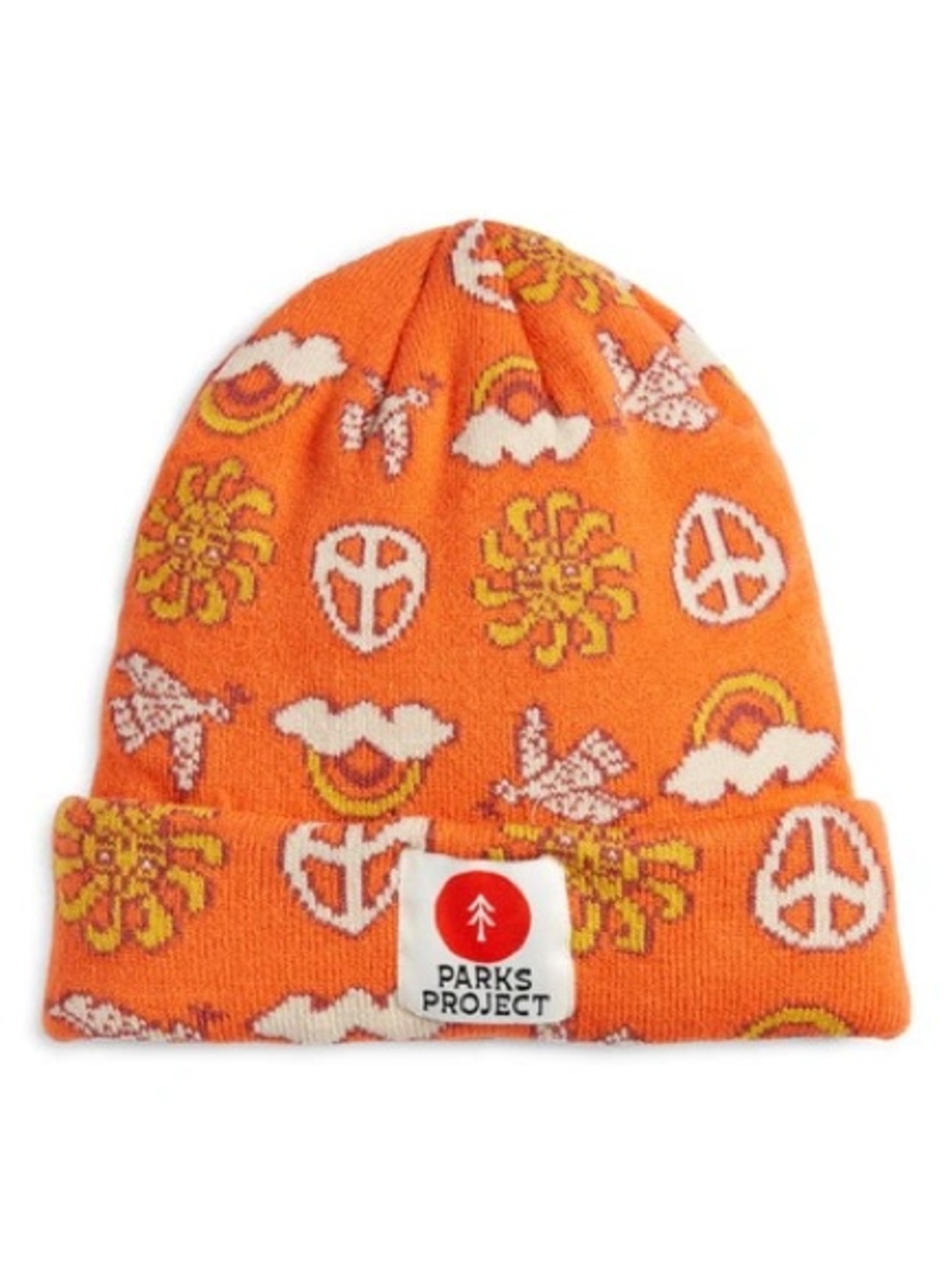 Parks Project Orange Patterned Beanie Fun Suns Intarsia Project